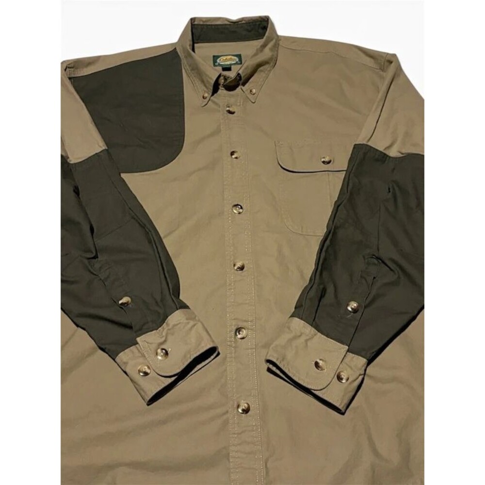 Cabela's Men's Canvas Shooting & Hunting Shirt – Tan/Olive – Size XL